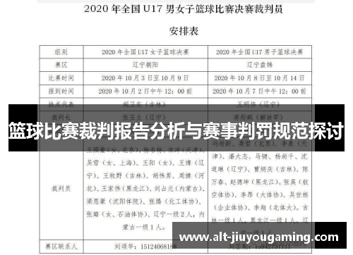 篮球比赛裁判报告分析与赛事判罚规范探讨