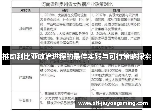 推动利比亚政治进程的最佳实践与可行策略探索